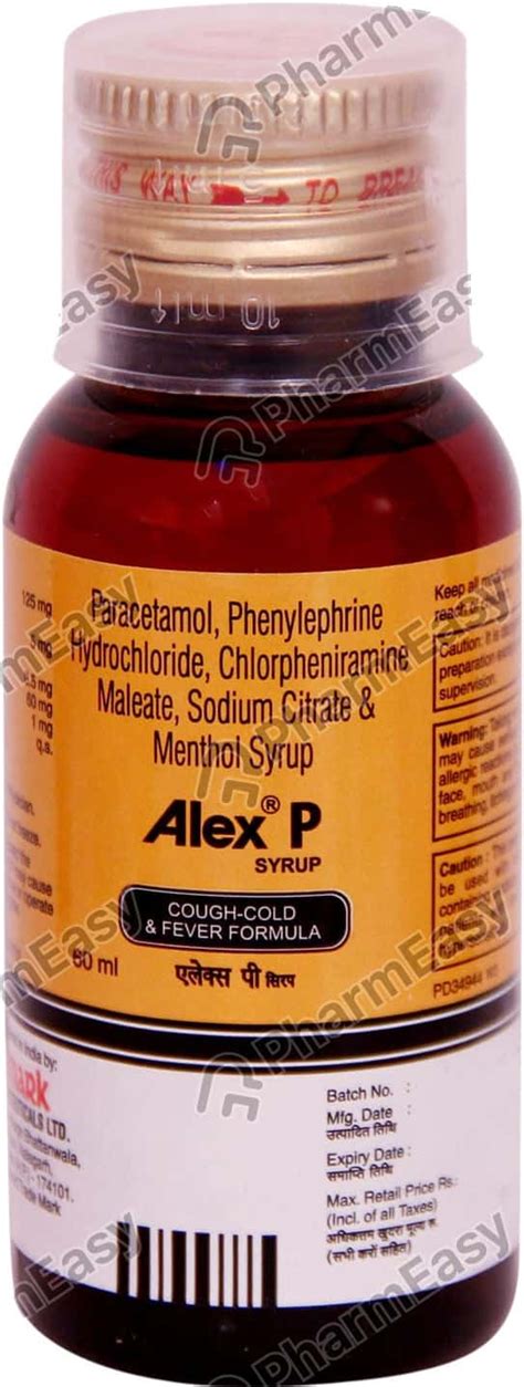 Alex P Bottle Of 60ml Syrup: Uses, Side Effects, Price & Dosage | PharmEasy