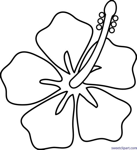 Hibiscus clipart black and white, Hibiscus black and white Transparent ...