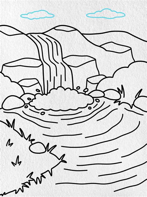 How to Draw a Waterfall - HelloArtsy