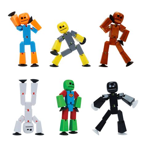 Amazon.com: Zing Stikbot 6 Pack, Set of 6 Stikbot Collectable Action Figures, Create Stop Motion ...