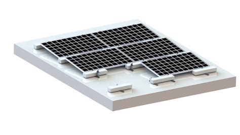 HDG Steel Ballasted Solar Mounting Systems Photovoltaic Flat Roof Racking