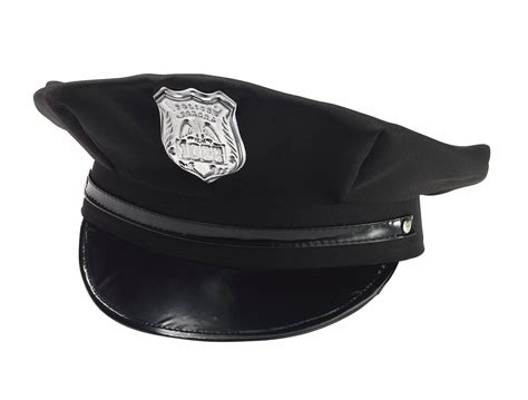 Black Police Hat Cap Man Policeman Cop Hat W/ Badge Adult Costume Adjustable 721773725951 | eBay