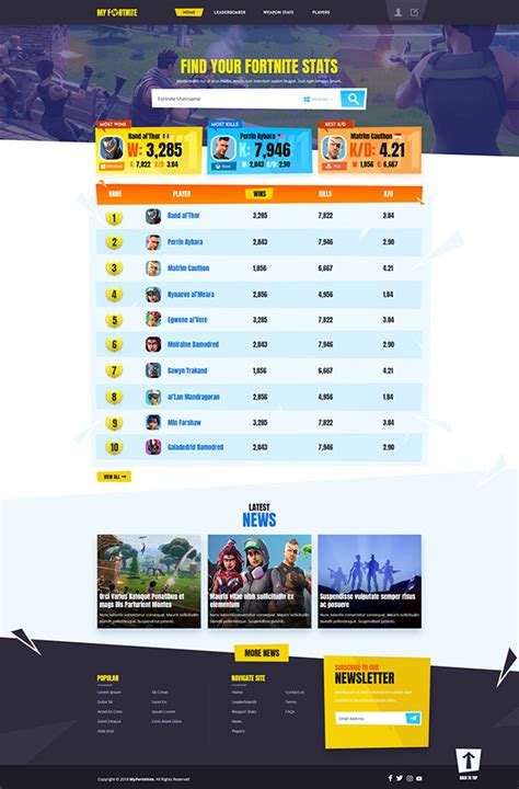 My Fortnite Player Tracker Website on Behance