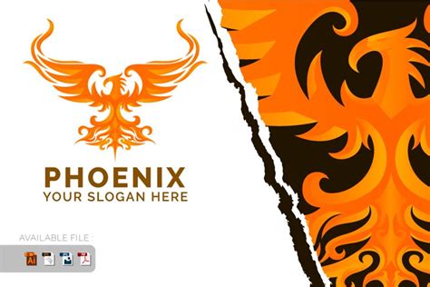 Phoenix Fire Logo Design Vector Mascot template