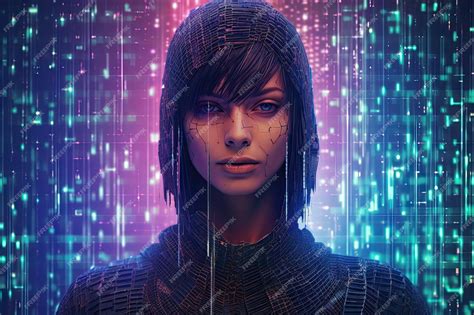 Premium AI Image | Futuristic portrait of a futuristic woman Cyberpunk style