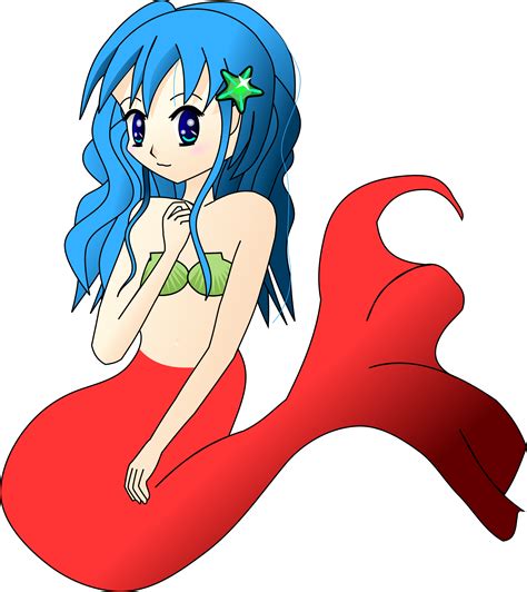 Clipart - Blue hair mermaid