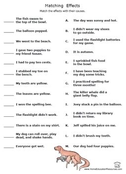 Cause & Effect Worksheets by Fran Lafferty | Teachers Pay Teachers