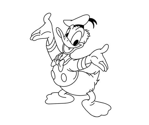 Donald Duck Clipart Black And White