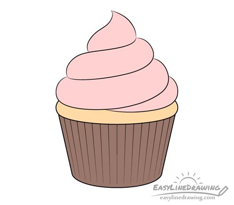 Simple Cupcake Drawing