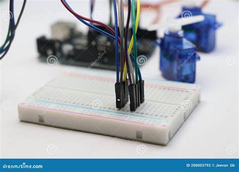 Breadboard with Jumper Wires Connected Along with Arduino Uno and Micro ...