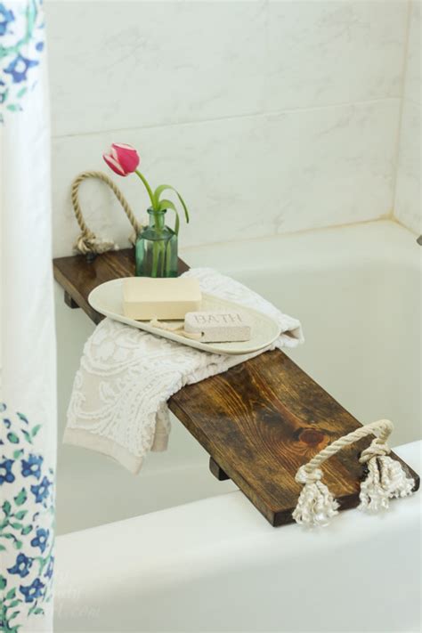 Rustic Wood Bathtub Tray - Pretty Handy Girl