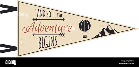 Adventure pennant. Vector Travel pennant design. Explorer flag template ...