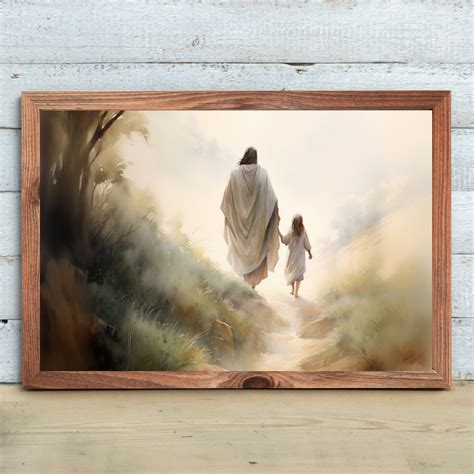 Follow Me Jesus Landscape Print, Jesus Walking Art, Bible Art ...