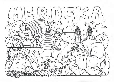 Colouring Merdeka Drawing Poster Doodle Art Jungle Co - vrogue.co