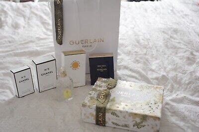 Packaging - Guerlain Shalimar Jicky Chanel no.5 bag, ribbon, bottle lot ...