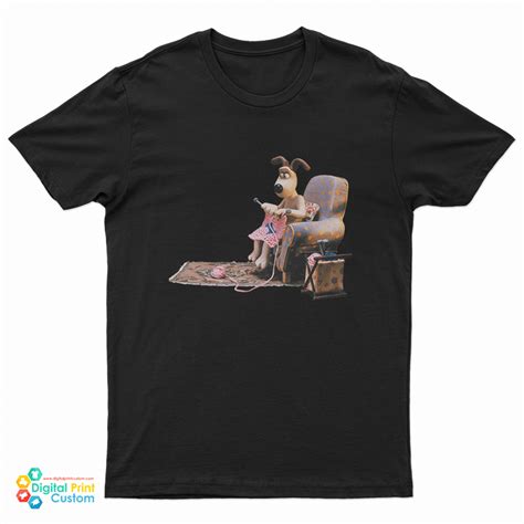 Wallace And Gromit Gromit Knitting T-Shirt - Digitalprintcustom.com