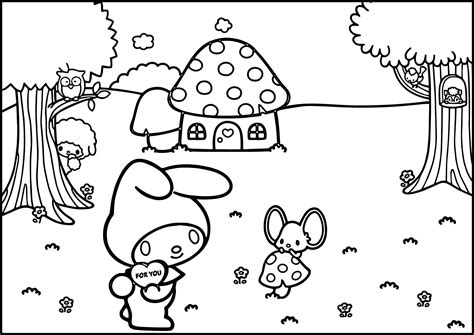 My Melody Coloring Pages | Wecoloringpage.com