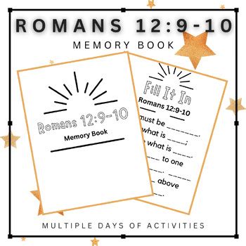 Romans 12:9-10 || Bible Verse Memory Book by Bekah Sian's Classroom