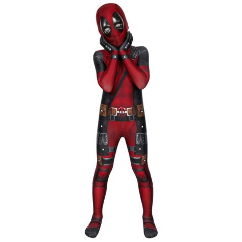 Kids Deadpool Cosplay Costume Deadpool Jumpsuit full set