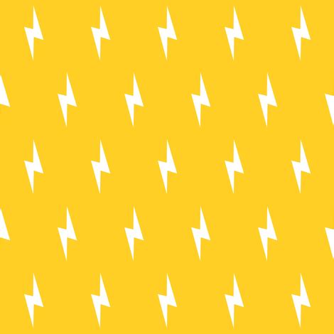 white lightning bolt on yellow wallpaper - pencilmein - Spoonflower