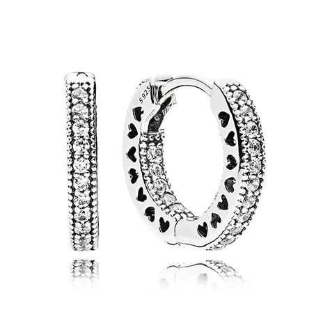 Pandora Hearts of Pandora CZ Hoop Earrings 15 MM - 296317CZ | Ben Bridge Jeweler