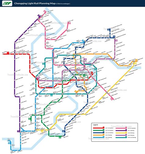 Chongqing Metro Map: Metro Lines, Light Rail Stations