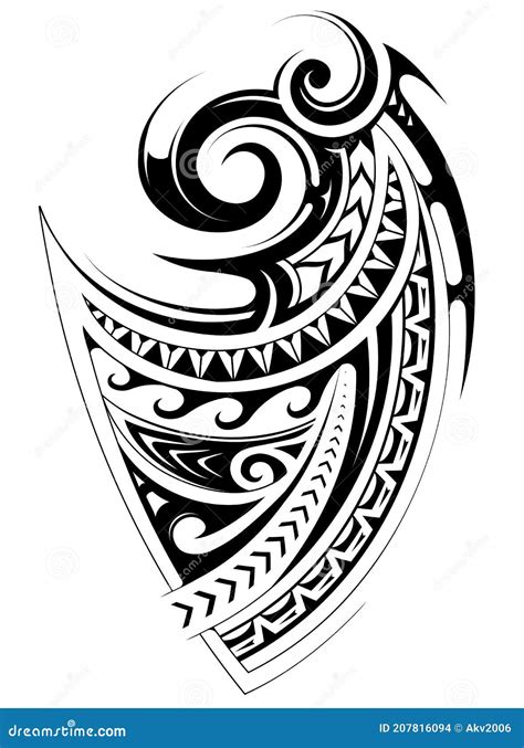 Maori Tribal Art Style Tattoo Design Stock Vector - Illustration of ...