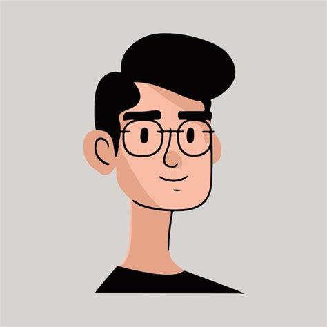 Premium Vector | Cartoon young man in glasses Vector person illustration Cute male portrait