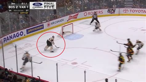 Video: Bruins goalie Linus Ullmark scores goal