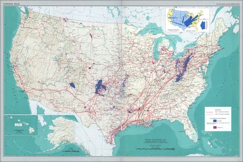 24"x36" Gallery Poster, map Natural Gas Pipelines united states pb1970 ...