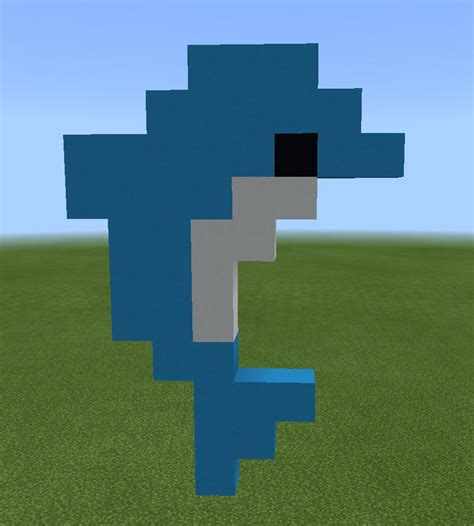 Minecraft pixel art dolphin