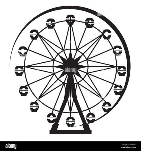 Ferris Wheel Silhouette from Amusement Park. Vector Illustration Stock Vector Image & Art - Alamy