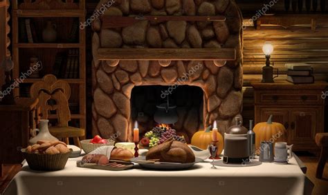 Thanksgving Cabin Dinner Stock Photo by ©jamesgroup 13454427