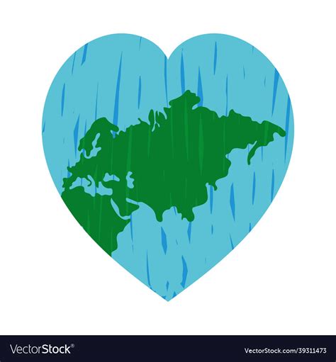 Heart world map Royalty Free Vector Image - VectorStock