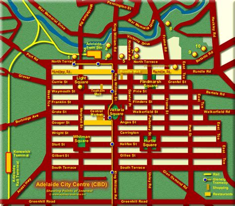 Adelaide CBD Map - City Attractions, Shopping, Info