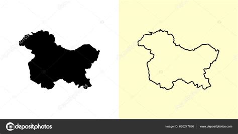 Jammu Kashmir Map India Asia Filled Outline Map Designs Vector Stock ...