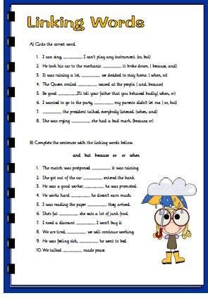 Linking Words Revision Worksheet