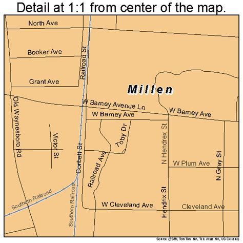 Millen Georgia Street Map 1351520