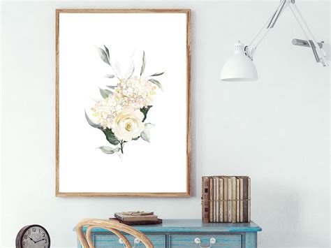 Set of 4 Floral Wall Art Living Room Wall Decor Digital - Etsy