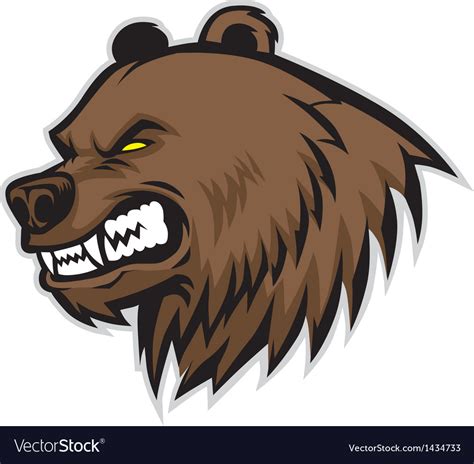 Angry bear head mascot Royalty Free Vector Image