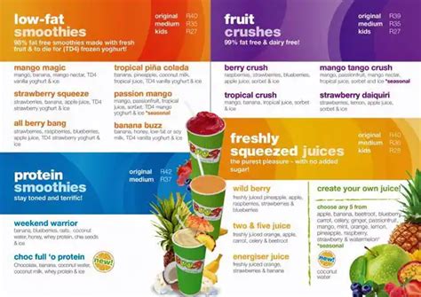 Boost Juice Menu, Menu for Boost Juice, Bellville, Cape Town - Zomato SA