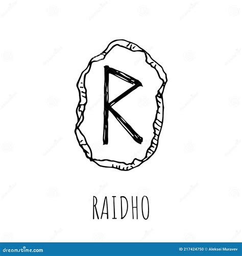 Raidho Rune Written on a Stone. Vector Illustration Stock Vector ...