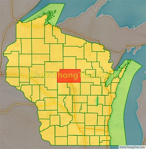 Map of Marathon County, Wisconsin - Thong Thai Real