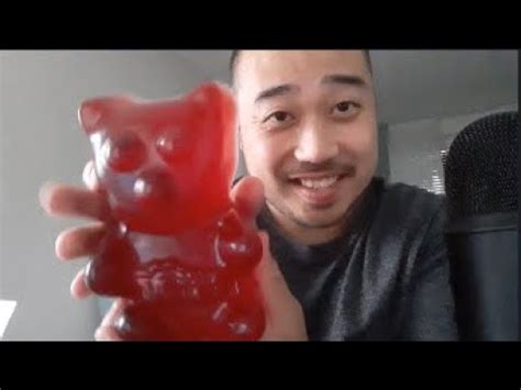 ASMR Giant Gummy Bear (Licking, Chewing, Eating & Mouth Sounds) - YouTube