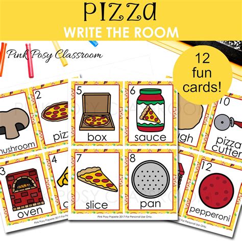 Pizza Vocabulary Cards Pizza Printable Literacy Center - Etsy