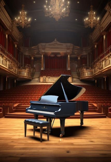 Piano in the grand concert hall | Premium AI-generated image