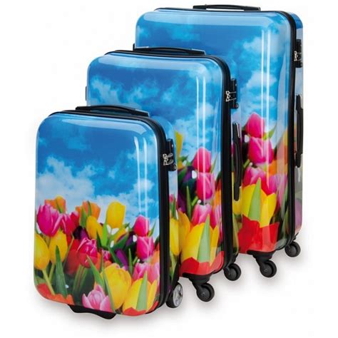 SUITSUIT Tulips Hard Shell ABS 3 Piece Luggage Set - 20" / 24" / 28"