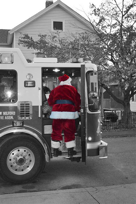 Fire Truck Santa Photograph by Andrea Swiedler - Fine Art America