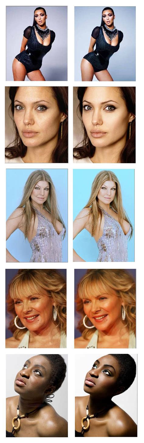 Photoshop transformations of celebrities and models revealed. Click for more photos. Photoshop ...