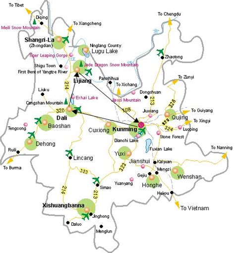 Kunming Tourist Map, China Kunming Maps - Kunming Travel Guide